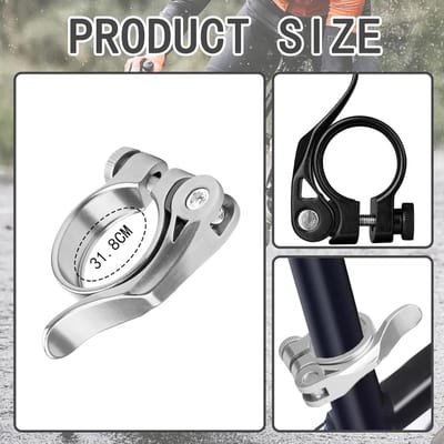 Stabiele Aluminium Fietszadelbeugels 31.8 mm, Eenvoudige Montage, Geschikt voor Mountainbike en Racefiets, Zwart