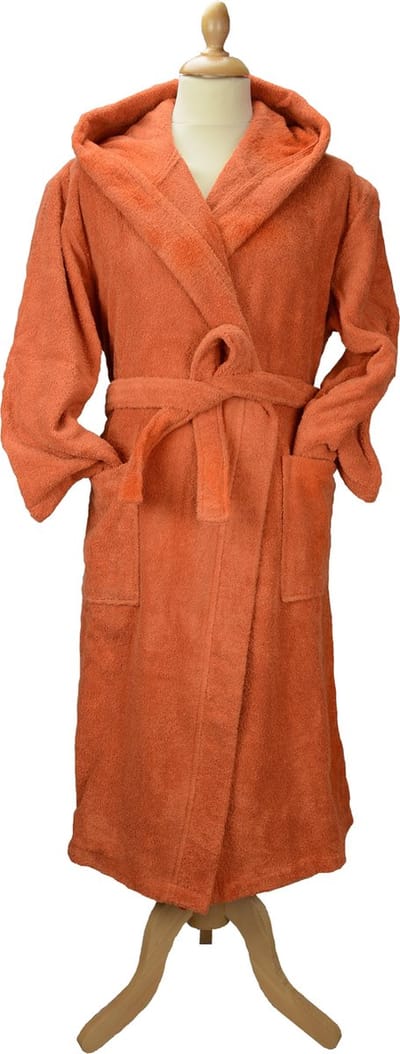 ARTG® Robezz - Badjas met Capuchon - 100% Katoen - Badstof - Kaneel Bruin - Cinnamon - Maat L/XL