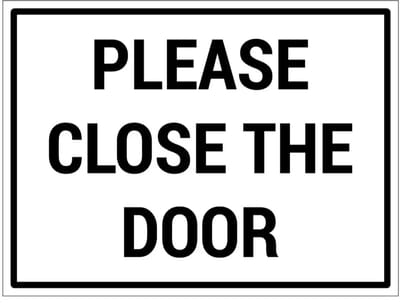 Please close the door bord | gecoat dibond materiaal | 20 x 15 cm