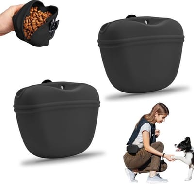 Daity Set van 2 - Beloningszak voor honden - Snoepzak - Behendigheidstraining voor honden - Wandeltas voor honden - Hondenspeelgoed - Intelligentietraining voor honden - Zwart