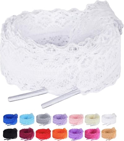 Flat laces 3 cm brede fancy ribbon veters voor sneakers - 2 paar kleurrijke schoenveters