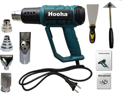 Heteluchtpistool - Verfafbrander - 2000W – LCD display – 650°C – 500L/min – Incl. accessoires - 6 Standen - Hittepistool – Heatgun – Warmtepistool
