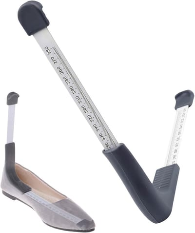 Schoenmeter voor Kinderen en Volwassenen, Nauwkeurige Voetmeting, Ideaal voor Groeimeting en Schoenadvies, Grijs, M