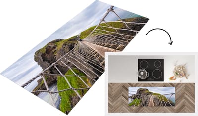 Keukenloper - Loper keuken - Vervaarlijke touwbrug in Ierland - 120x50 cm - Keukenloper vinyl