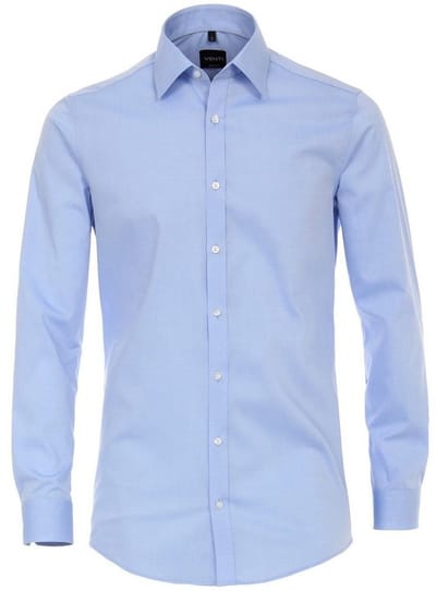 Venti - Heren Overhemd - Poplin - Strijkvrij - Slimfit - Lichtblauw