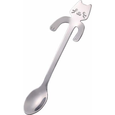 Roestvrijstalen koffielepel Mooie schattige katvorm Theelepel Dessert Snack Scoop Ijs Minilepels Servies Keukengereedschap