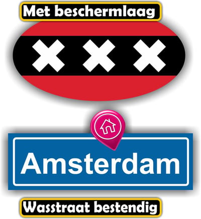 Jerma - Amsterdam vlag stickers - set 2 st - 13 x 7 cm - 13 x 6 cm - Zelfklevend - Vinyl - krasvast