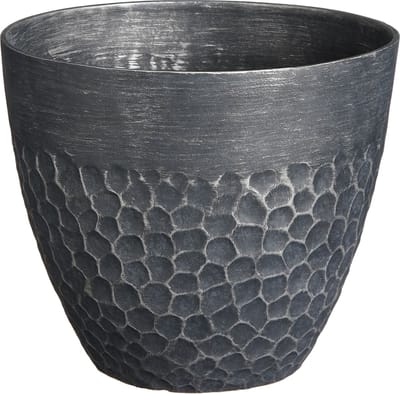 Mica Decorations Plantenpot Bravo - kunststof - buiten/binnen - zwart - D30 x H26 cm