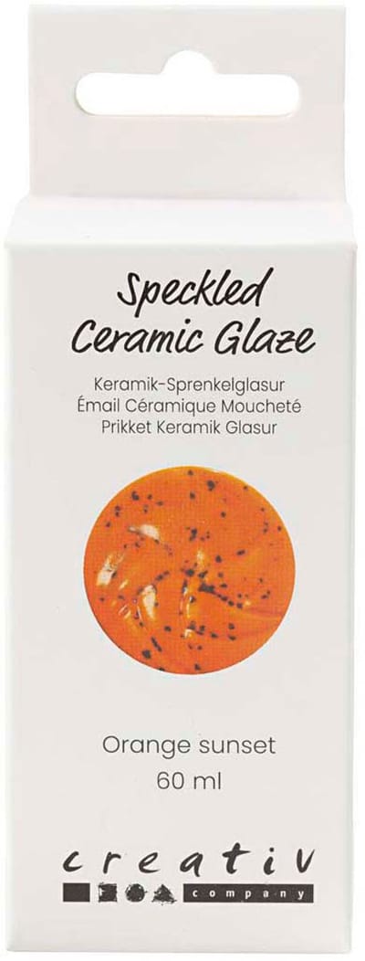 Creativ Company - Speckled Ceramic Glaze 999-1060 C Opaque Orange Sun - 60ml