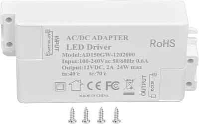 Dailygoody - LED Driver - Dimmable - 12V 24W - Constant Voltage - DIY - Multifunctioneel - Laagspanning - LED Transformer - AC