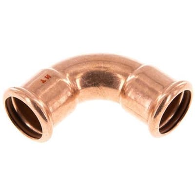 90 graden L-Perskoppeling - 28mm Persmof - Koperlegering
