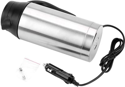 Allecto - Draagbare Elektrische Waterkoker - 750ml - 24V RVS Koffiekop - Voor Auto en Kamperen - Compact en Lichtgewicht - Ideaal voor Reizen - Ges...