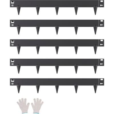VEVOR gazonrand, set van 5, 990x156x1,5 mm, roestbestendige metalen rand voor bloembedden, flexibele border, gazonrand, eenvoudig te installeren, afscheiding voor bloembedden, tuinpaden, zwart