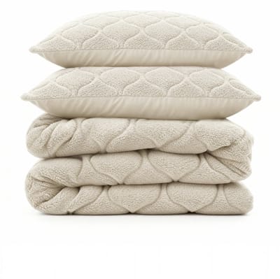 Sleeptime 2 in 1 Teddy Premium Dekbed zonder Overtrek - Dekbed Inclusief Slopen - 200 x 200 cm - Beige