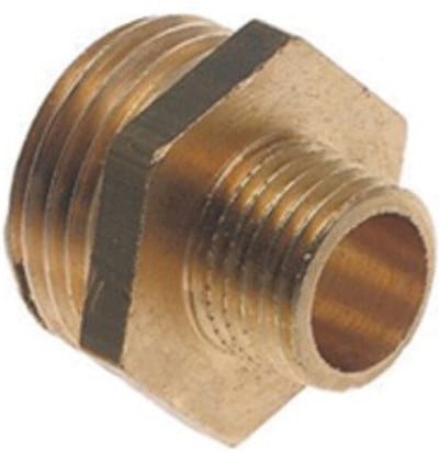 Messing verloopnippel dubbel 3/8x1 4