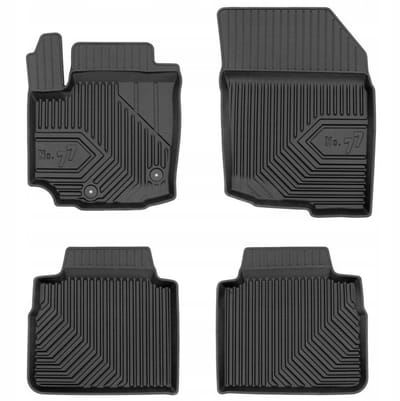 Frogum No.77 Automat / Vloermat - 3D Pasvorm - Geschikt voor Suzuki SX4 S-Cross AllGrip HYBRID vanaf 2020 - TPE Rubber - 4-delig - Hoge Rand 4cm - Zwart