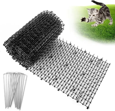 200 x 30 cm Anti Katten Mat - Anti Kattenmat Op Rol - Anti Katten Mat met Pinnen - Anti Katten Matten voor in de Tuin - Anti Klim Strip - Anti Krab Katten - Katten Afweer - Geschikt voor Meubels Binnen en Buiten - Inclusief 8 Grondpennen - Zwart