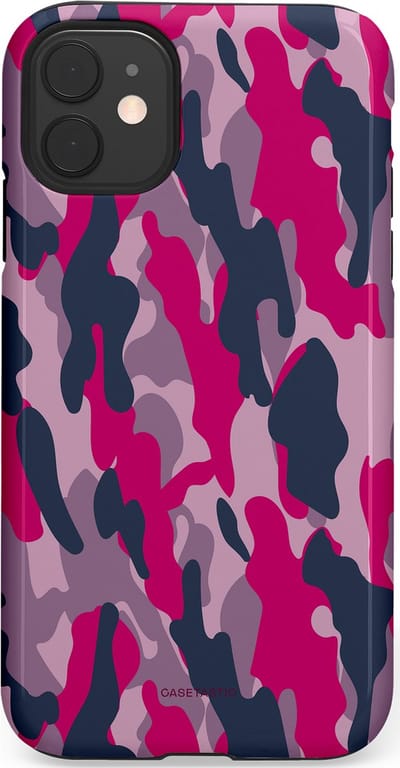 Casetastic hoesje geschikt voor Apple iPhone 11 - Dubbellaagse bescherming - Urban Pink Camo - Fashion Case - Lila Roze Donkergrijs Grijs