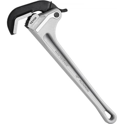 VEVOR Pijpsleutel, 18-inch rechte aluminium pijpsleutel, automatische bekverstelling, verstelbare loodgieterssleutel, gemakkelijk mee te nemen, ergonomische handgreep, ophangbaar ontwerp, voor waterleidingen, autoreparaties