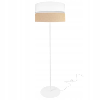 Light-Home JUTA 2450/40 - Vloerlamp - Tripod - Metaal - Stoffen Lampenkap - Wit