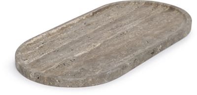 Ovaal Titanium travertine dienblad 40x20cm - MOOISA
