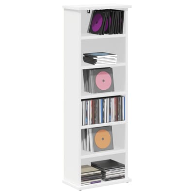 vidaXL - CD - Kast - Wit - 32 - x - 17 - x - 92 - cm - Bewerkt - hout