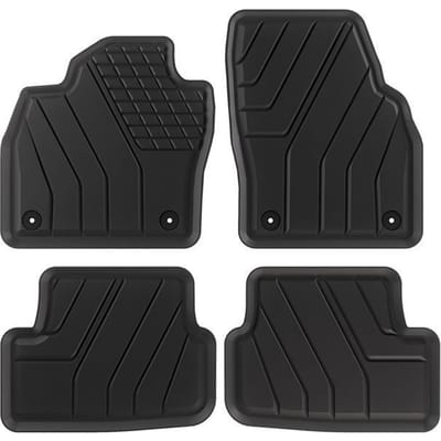 3D Eco Tapis De Sol En De Matériaux Recyclés Pour Seat Ibiza 5 Depuis 2017, Bord Haut, Inodore, Noir, Antidérapant, Toutes Saisons
