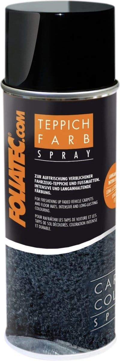 Foliatec Tapijt Kleurspray Zwart – 400 ml – Interieur Verf Spray – Herstelt en Verfrist Autobekleding