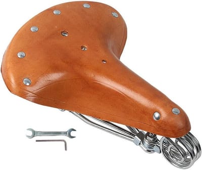 Dailygoods - Classic Fietszadel met Kussen en Schokabsorberende Veren