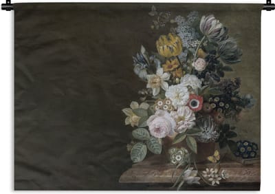 Wandkleed - Wanddoek - Bloemen - Eelke Jelles Eelkema - Oude meesters - 120x90 cm - Wandtapijt