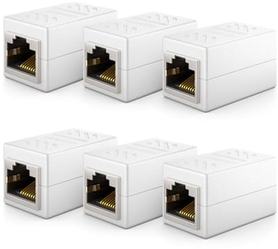 RJ45 Koppeling 6 Stuks - Gigabit LAN Kabel Verlengkabel voor Cat8, Cat7, Cat6, Cat5 - Ethernet Adapter - Wit