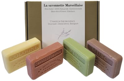 Cadeau box zeep, Cologne, Kaneel-sinaasappel, Den, Musc - Kerstcadeau, valentijn cadeautje voor hem