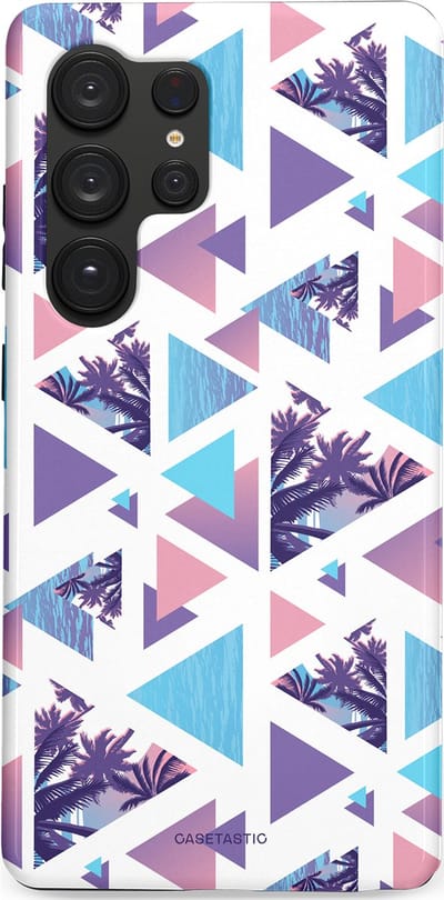 Casetastic Hoesje Geschikt voor Samsung S25 Ultra - Stijlvolle Beschermende Duo-layer Case - Zomervibe geometrie