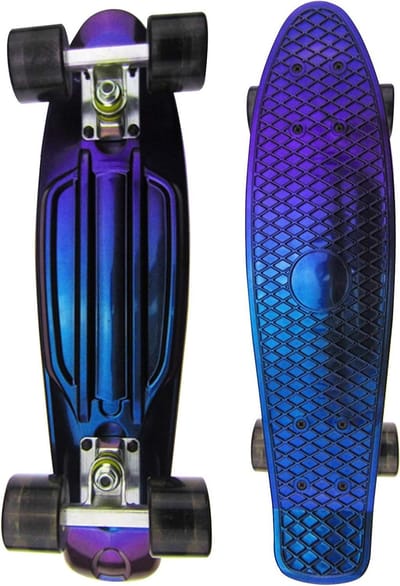 Mini Cruiser Skateboard - Plastic Board - Stap de straat op - Klaar voor gebruik - 22 inch - Blauw