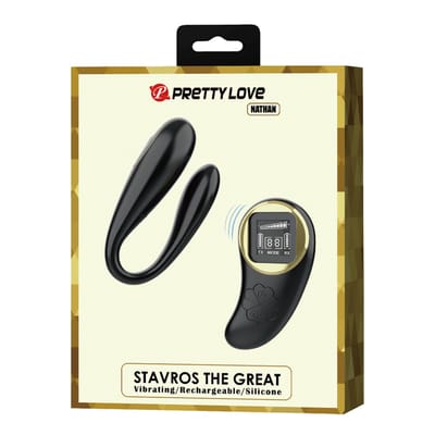 Pretty Love - Nathan - Partner Vibrator - Afstandsbediening met LED Display - Zwart