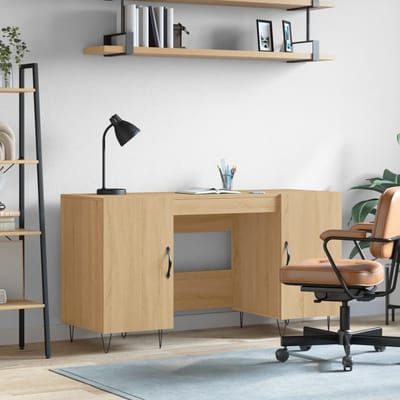 vidaXL - Bureau - 140x50x75 - cm - bewerkt - hout - sonoma - eikenkleurig