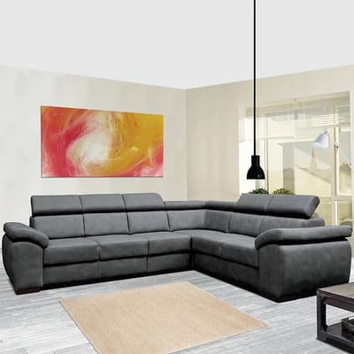 DiamantMeubelen Hoekbank Cordoba - (Stof Grijs) - 5 zits