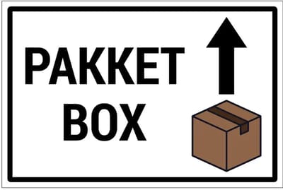 Pakketbox rechtdoor bord | gecoat dibond materiaal | 30 x 20 cm