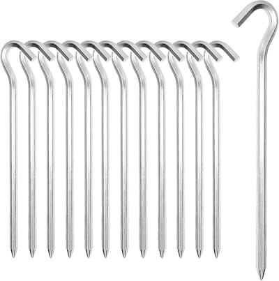14x Tentharingen 18 cm – Aluminium Sterke Tenthaken – Voor Harde Ondergrond – Camping & Tuin