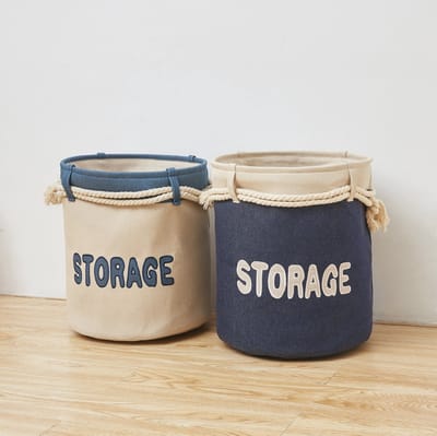 Wasgoed - Wasmand - Wasmand met handvatten - Set van 2 - Wassorteerder - 63 L - 36 cm*41 cm - Milieuvriendelijk - Opvouwbaar - Opbergmand - Opslag - Waszak - Donker Grijs - Blauw - Grijs