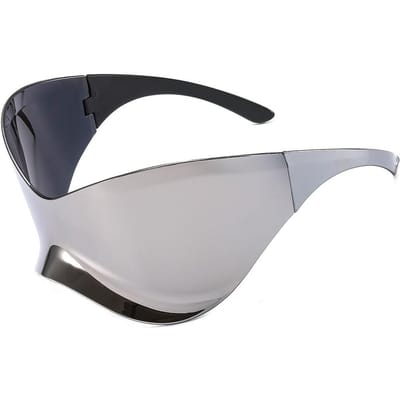 Lunettes de soleil populaires pour femmes Monture large exaggeration Punk Lunettes de soleil Lunettes de soleil Hommes UV400 Lunettes Miroir Coloré Y2K Lunettes MULTI