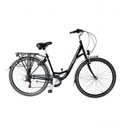 Wheelerz damesfiets 6 versnellingen glans zwart