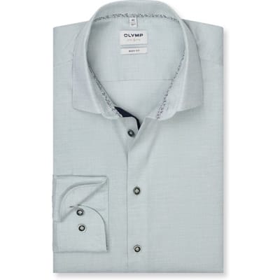 Slim fit zakelijk overhemd van katoenmix met Kentkraag