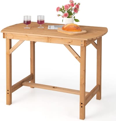 Houten Tuintafel - Buitenmeubel - Gezellig Dineren - Parasolgat - 100x60x75 cm - Naturel