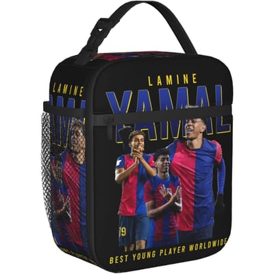 Lamine Y-Yamal Geïsoleerde Lunchtas Koeltas Herbruikbaar, Lunchcontainer Voetbal Voetbal Lekkend Tote Lunchbox College Buiten One Size