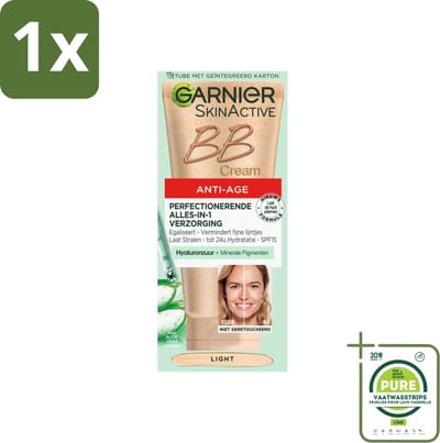 1 x Garnier - SkinActive - BB Cream Light - Anti-Aging - Getinte Dagcrème - 50 ml - BB Crème - Anti-aging - Dagcrème - Garnier - Lichte Huid