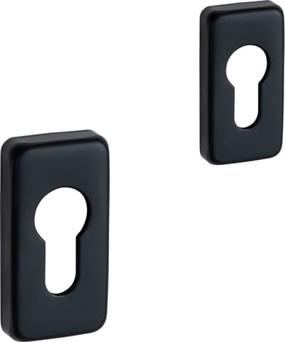 Eliot® rechthoekig rozet set profielcilinder - mat zwart - incl. bevestigingsmateriaal