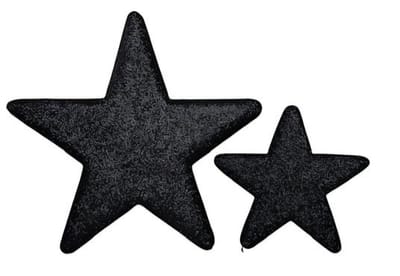 Ster zwart glitter - 25 cm