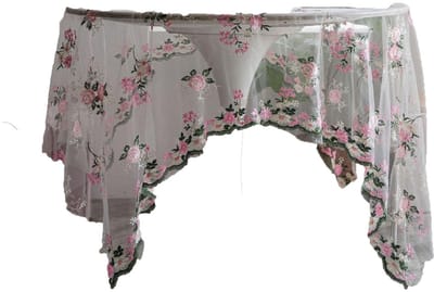Dailygoods- Tafelkleed Vintage Geborduurd Kant - Tafelkleed Rechthoekig - Tafelkleed 130 x 130 cm - Tafelkleed Bloemenpatroon - Tafelkleed Afwasbaar - Tafelkleed voor Bruiloft - Tafellaken