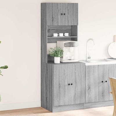 vidaXL - Keukenkast - 60x50x180 - cm - bewerkt - hout - grijs - sonoma - eiken